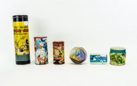 Collection of Disney Memorabilia. ( 6 ) Tins In Total. Includes Pinocchio Post Office Money box,