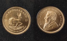 Jubilee Mint Ltd Edition South African 22ct Gold 1/4 oz Krugerrand. Uncirculated Coin.