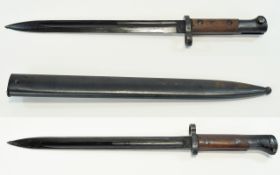 Chech World War II Bayonet and Scabbard. Marked CSZ - E24. Bayonet Length 17 Inches, Scabbard 12.