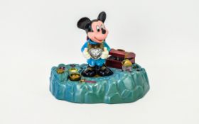 Rare Mickey Mouse Figure depicting Mickey holding a torch, standing in front of a treasure chest,