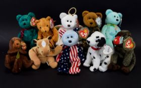 Ty Beanie Babies Interest - Quality Collection of ( 10 ) Ty Beanie Bears,