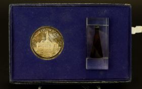 Maritime Interest Commemorative Vial Of North Sea Oil And Collectors Coin A boxed commemorative set