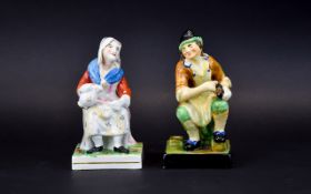 Staffordshire - Early 19th Century Painted Figure of The Cobblers Wife - Nell. c.1820 - 1830 + a A.