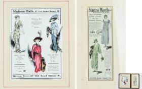 A Pair Of Framed Vintage Fashion Plates Two in total,