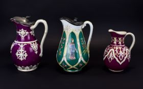 A Good Collection of Period Ceramic Lidded Jars (3) from the Mid 19thC 1.
