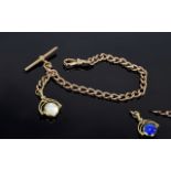 Victorian 9ct Gold Part Albert Chain Converted Into a Bracelet with T-Bar and Attached Swivel Fob.