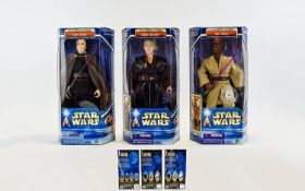 Hasbro Star Wars Attack Of The Clones Larger Scale Three Action Figures. Dates 2002 to include,