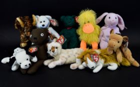 Ty Beanie Babie Interest - Quality Collection of ( 10 ) Ty Beanie Bears,