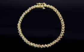 14ct Gold Diamond Bracelet Set With Rou