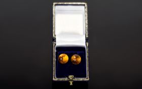 9ct Gold Crystal Earrings.