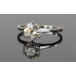 18ct White Gold Single Stone Diamond Set