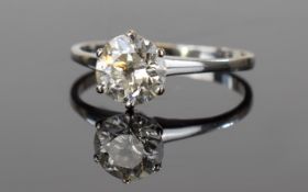 18ct White Gold Single Stone Diamond Set