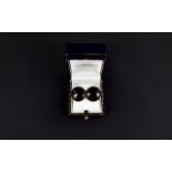 9ct Gold and Large Onyx Earrings