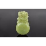 Antique Period Chinese Yellow Jade Boy a