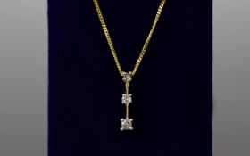 10ct Gold and Diamond Pendant on a 9ct C