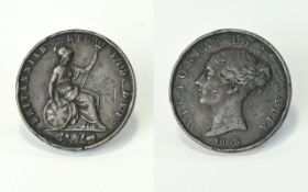 Queen Victoria Half Penny. Date 1853.