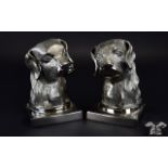 A Vintage Pair of Silver Plated Labrador