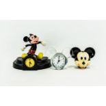 2 Disney Mickey Mouse Clocks. Includes M