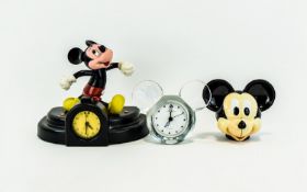 2 Disney Mickey Mouse Clocks. Includes M