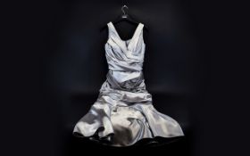 Gina Bacconi Silver Evening Dress. Size