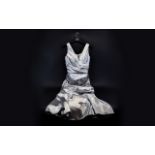 Gina Bacconi Silver Evening Dress. Size