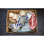 A Box Of Assorted Ceramics And Glass To