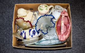 A Box Of Assorted Ceramics And Glass To