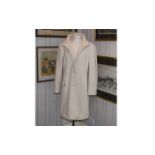 Cream Wool Blend Ladies Mid Length Coat