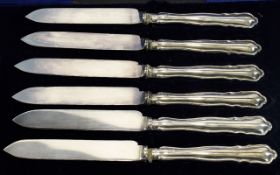 Victorian Period Set of Six Silver Handl