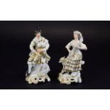 Bloor Derby Pair of Musician Figures, th