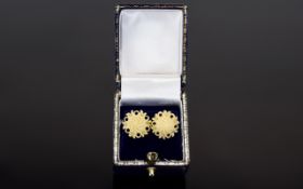 9ct Gold Bone Mount Pair of Earrings.