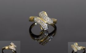 Ladies 9ct Gold Twin Channel Set Diamond