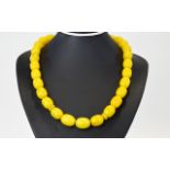 Butterscotch Tone Resin Bead Necklace