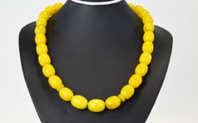 Butterscotch Tone Resin Bead Necklace