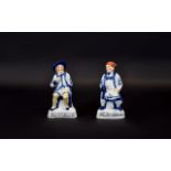 Conta and Boehme Blue and White Pair of