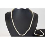 Cultured Pearl Necklace and Bracelet Set