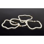 Four Row Cultured Pearl Necklace with 9c