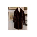 Vintage Faux Fur And Leather Coat Ladies