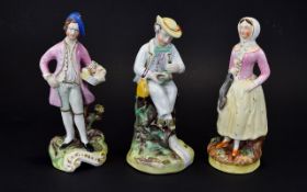 Staffordshire Hand Painted Early Figures