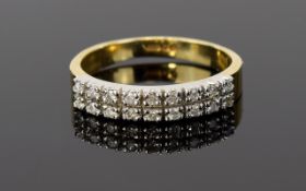 9ct Gold Twin Row Diamond Half Eternity