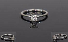 Platinum Diamond Solitaire Ring, Set Wit