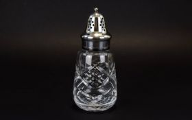 Cut Glass And Silver Plated Sugar Sifter