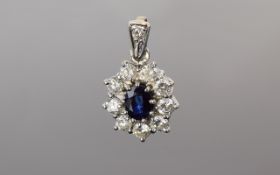 18ct Gold Sapphire And Diamond Pendant,
