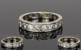 Ladies 18ct White Gold Diamond Set Half Eternity Ring Set with (12) diamonds.