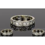 Ladies 18ct White Gold Diamond Set Half Eternity Ring Set with (12) diamonds.