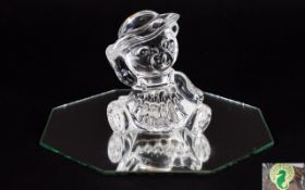 Waterford Cut Glass Teddy Bear Novelty Figure, Waterford Label to Underside of Figure.