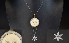 18ct White Gold Stunning and Impressive Moon and Stars Design Bespoke Piece of Jewellery - In The