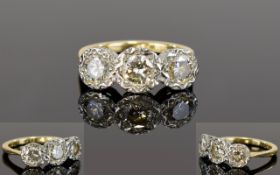 Ladies 18ct Illusion Set 3 Stone Diamond Ring.