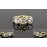 Ladies 18ct Illusion Set 3 Stone Diamond Ring.