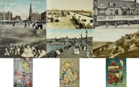 Two Early Postcards Albums. Containing Over ( 240 ) Postcards. Includes Early British Seaside